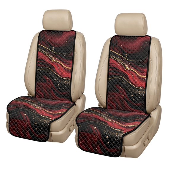 Eheartsgir Non-Slip Automotive Cover for SUV, Polyester Fabric Durable Car Front Seat Covers, Red Gold Marbled Print