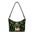 thumbnail image 1 of Eheartsgir PU Leather Hobo Purse Tote for Women, St. Patrick's Clover Pug Lightweight Shoulder Purse for Travel Work, 1 of 8