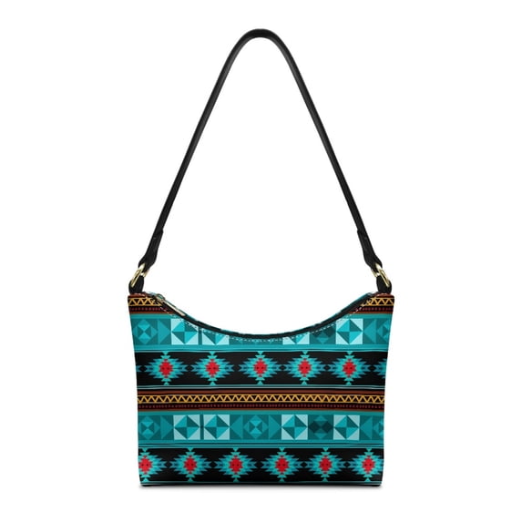 Eheartsgir PU Leather Shoulder Handbag for Wife, Southwestern Geometric Sturdy Shoulder Purse for Travel Shopping
