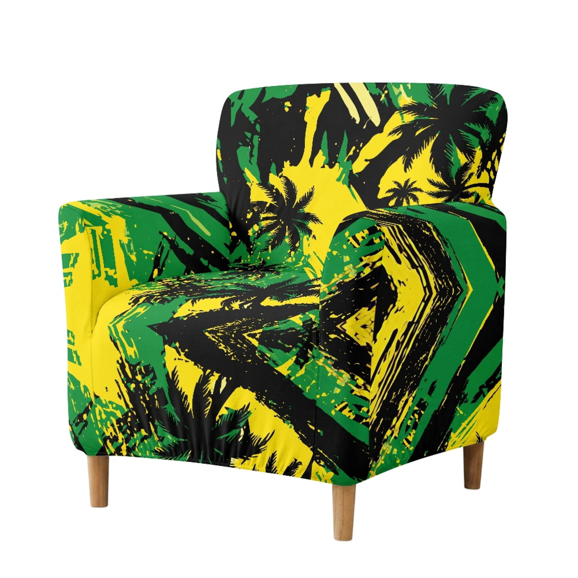 Eheartsgir Palm Tree Flag Pattern Elastic Bands Spandex Polyester Couch ...