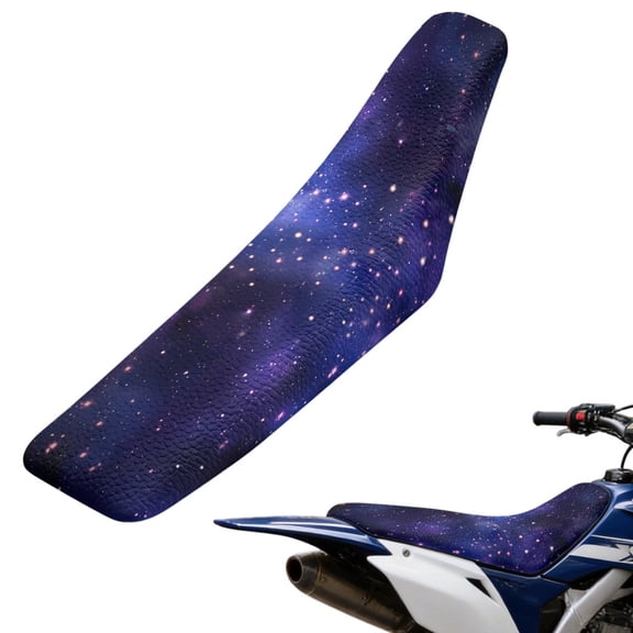Eheartsgir Purple Starry Galaxy Powersports Seat Covers Non-Slip PU Cover Universal gripper for Enduro Off-Road. Fits Honda CRF CR XR models
