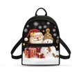 thumbnail image 1 of Eheartsgir Santa Snowman Christmas Print Small Backpack with Lightweight Versatile Mini Backpack for Daily Use, Polyester Travel Rucksack for Dating, 1 of 8
