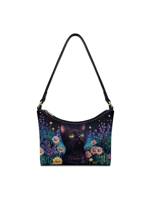 Shoulder Handbag for Travel, Lightweight Hobo Purse Tote PU Leather Handbag Shoulder Bag for Women, Stars Print