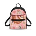 thumbnail image 1 of Eheartsgir Sloth Pink Leaves Casual Daypack, Zipper Closure Polyester Mini Backpack for Library Travel, Adjustable Strap Women's Travel Shoulder Bag, 1 of 8