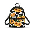 thumbnail image 1 of Eheartsgir Sunflower Cow Print Mini Backpack, Lightweight Polyester Small Backpack for Travel Hangouts, Multi-Purpose Ladies Shoulder Backpack, 1 of 8
