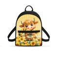 thumbnail image 1 of Eheartsgir Sunflower Gingham Pattern Lightweight Small Work Bag, Front Pocket Waterproof Handbag with Adjustable Strap for Travel Dating, 1 of 8