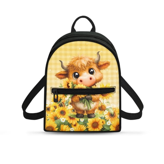 Eheartsgir Sunflower Gingham Pattern Lightweight Small Work Bag, Front Pocket Waterproof Handbag with Adjustable Strap for Travel Dating
