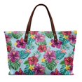 thumbnail image 1 of Eheartsgir Tote Handbag with with Zipper Lightweight, Vibrant Floral Print Large Capacity Top Handle Tote Bag for Shopping Daily Use, 1 of 6