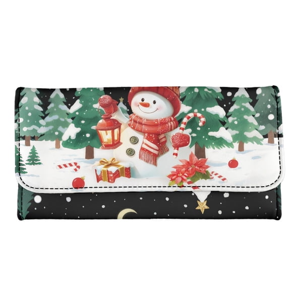 Eheartsgir Trifold Card Holder Christmas Snowman Design Inner Zip ...