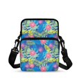 thumbnail image 1 of Eheartsgir Tropical Floral Crossbody Shoulder Bag, Polyester Leakproof Coin Purse for Women, Adjustable Zipper Cellphone Handbag for Work and Hiking, 1 of 7