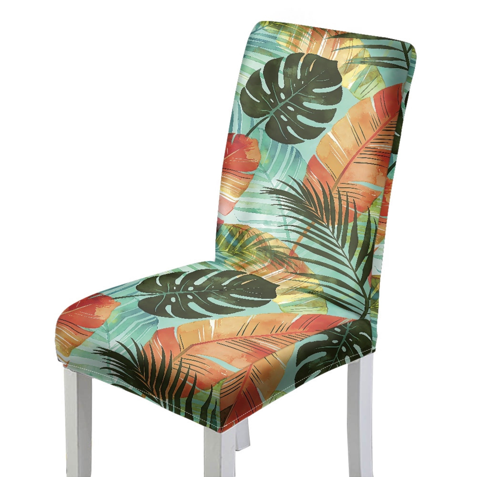 Pattern Chair Covers Eheartsgir Tropical Leaf Pattern Dining Chair Cover, Washable Polyester ...