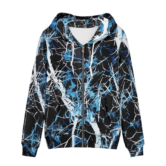 Eheartsgir Women's Hunting Camouflage Hooded Fashion Hoodies & Sweatshirts Blue Lightweight Zip-up Hoodies for Women Zipper Pocket Size XS-5XL