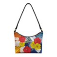 thumbnail image 1 of Eheartsgir Zipper Closure Underarm Shoulder Bag for Shopping, Tropical Hibiscus Large Capacity Crescent Handbag PU Leather Shoulder Bags for Women, 1 of 8