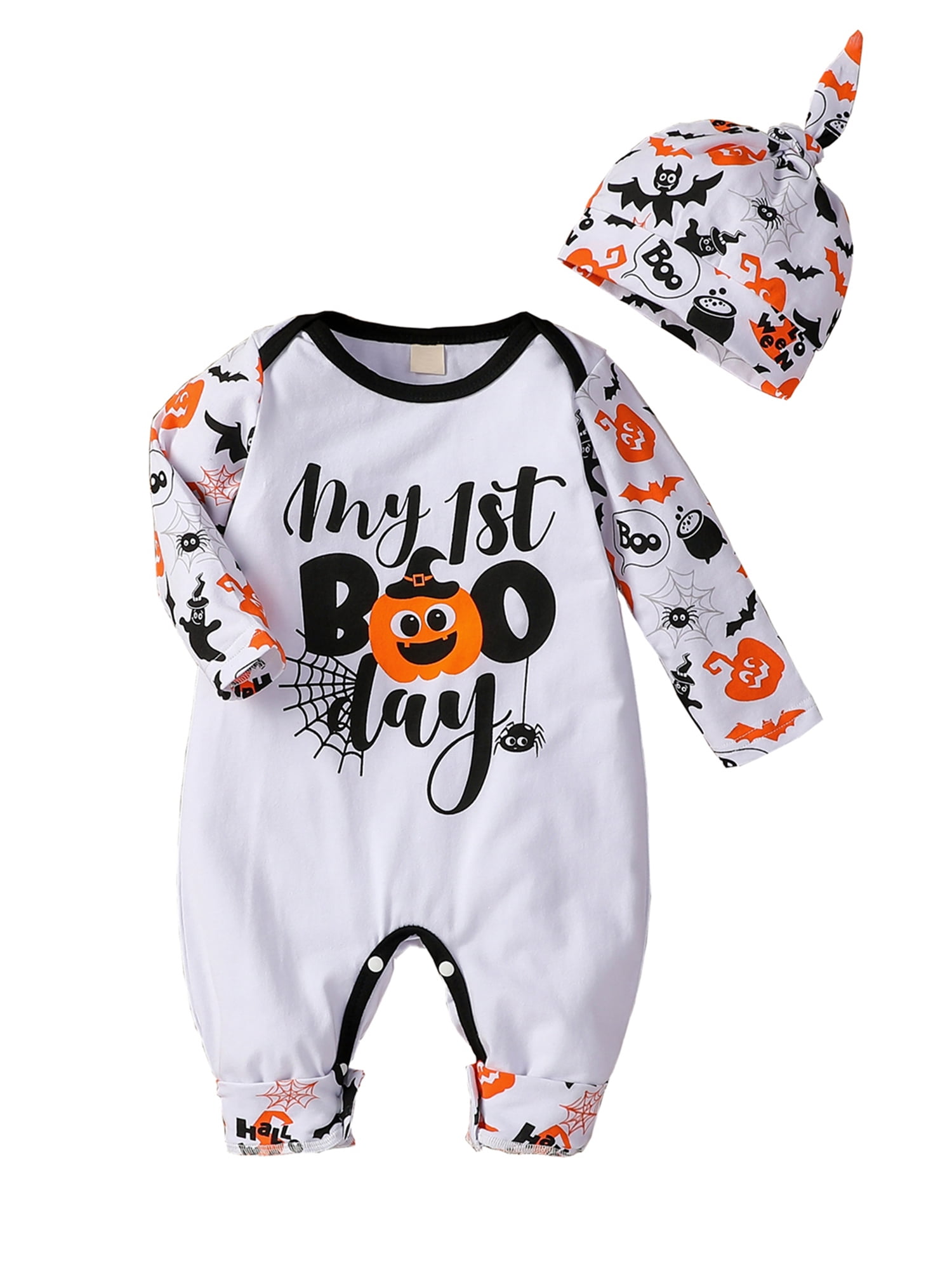 Ehfomius 2Pcs Newborn Baby Boy Girl My First Halloween Outfit Long ...