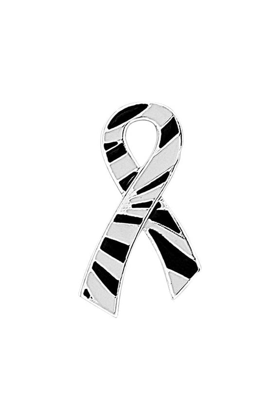 Ehlers Danlos Syndrome (EDS, hEDS) Zebra Ribbon Pins