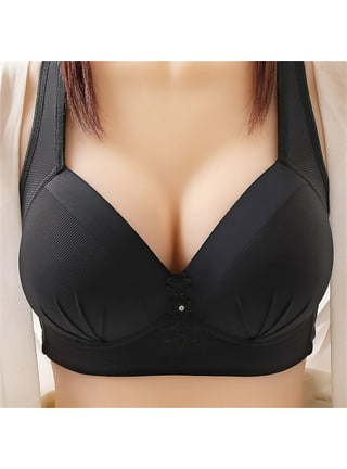 Bras with Front Snaps Stretchy Ultra Thin No Underwire Bra with Breast Pads  Small Breasts Soft Silk French Sexy, Black, Small : : Clothing,  Shoes & Accessories