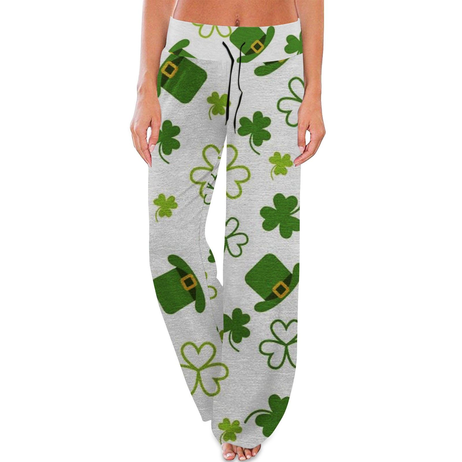 Ehtmsak St Patricks Day Pants for Women Lucky Green High Waist 2024 ...