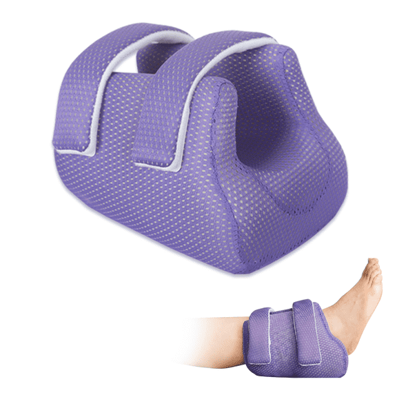 Ehucon 3D Heel Protector Mobility Aid, Heel Elevation Support for Elderly and Bedridden Users, Foam Filled Polycotton, Purple, 1pc
