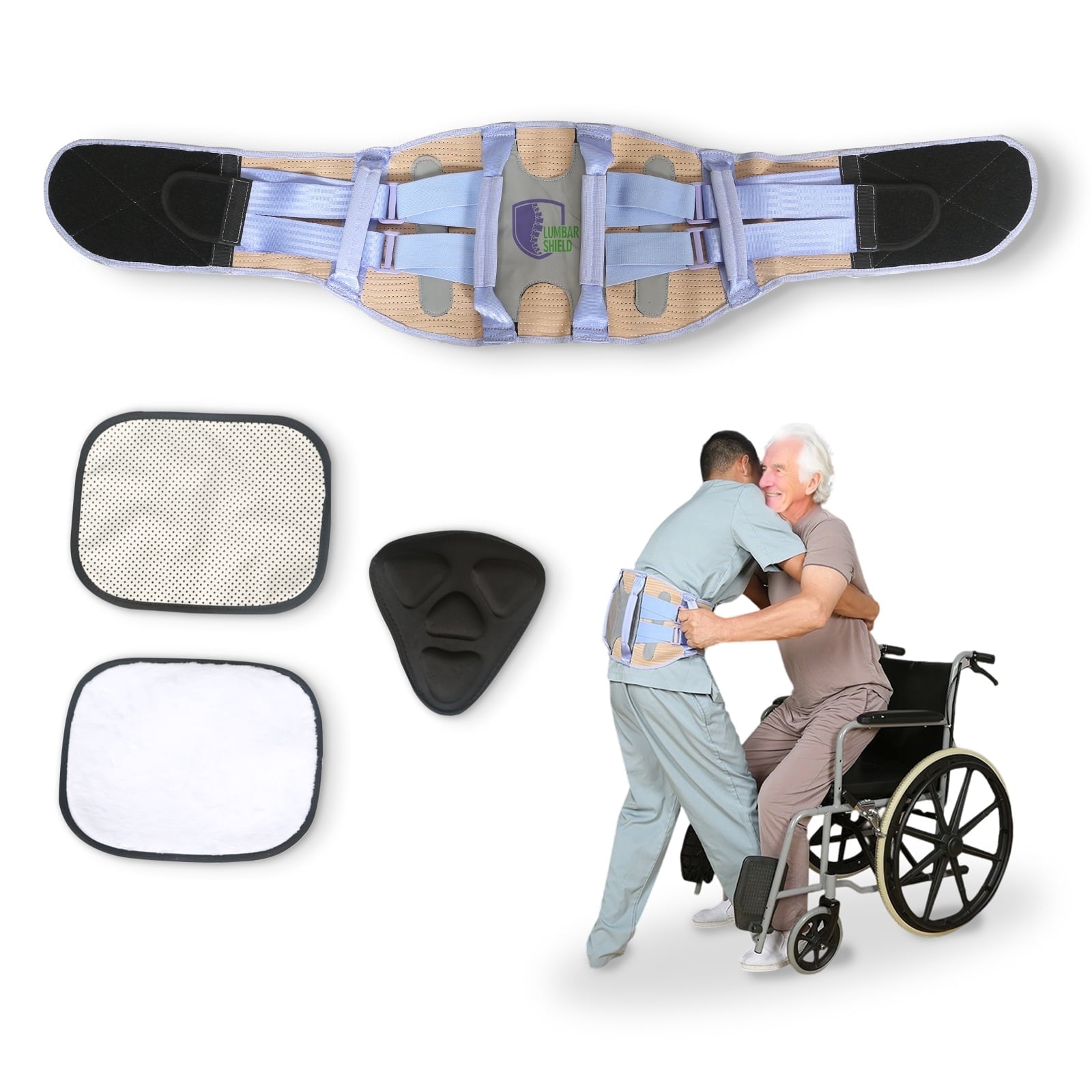 Ehucon Caregiver Support Belt with 4 Handles – Adjustable Lumbar Waist ...