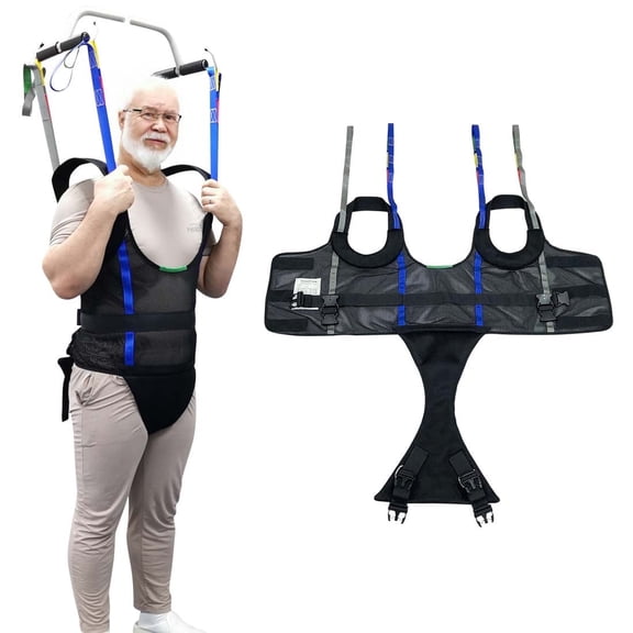 Ehucon Comfort Padded Patient Lift Walking Sling,500lbs Safety Loading Weight,Medical Hoist Standing Aids for Ambulating Support Training -Extra Large