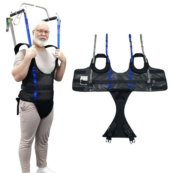 Ehucon Comfort Padded Patient Lift Walking Sling,500lbs Safety Loading Weight,Medical Hoist Standing Aids for Ambulating Support Training -Medium Size