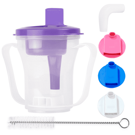 Ehucon Dysphagia Regulating Drinking Cup, Spill-Proof 5cc/10cc/15cc Sip Control, Purple ,1 Piece