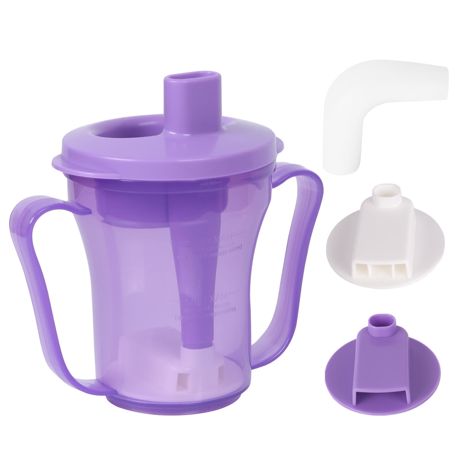 Ehucon Sippy Drinking Cups for Dysphagia FDA Plastic+Silicone 5CC or 10CC, Purple