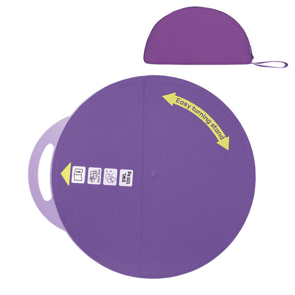 Ehucon Foldable Pivot Disc for Transfers 360 Degree Easy Turning Stand PVC Polyester Caregiver Transfer Aid Purple 16.14 Inch