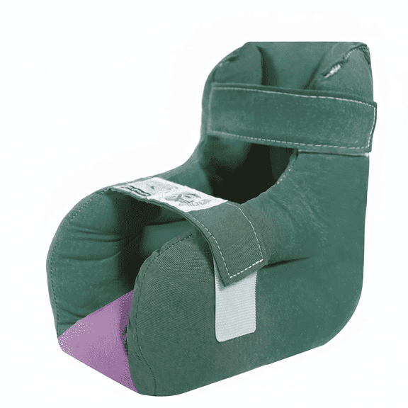 Ehucon Heel Cushions for Bed, Open Heel Foot Elevation Pillow, Bedroom Mobility Accessory for Petite Feet, Cotton Surface, Single, Green, Small Size