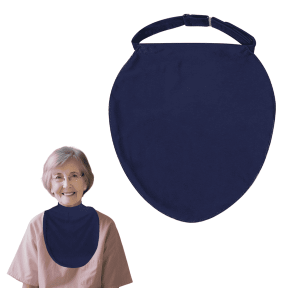 Ehucon Tracheostomy Neck Stoma Cover, Lightweight PVC Laryngectomy Protector, Adjustable, 1pc, Navy Blue