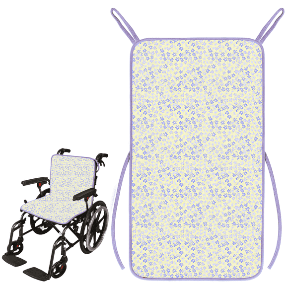 Ehucon Washable Wheelchair Incontinence Pad Seat Protector, Waterproof 4-Layer Reusable Underpad with 2 Loop Handles, 1 Pack, Printed Pattern, 18.9" x 33.9",Dream Cloud Flower