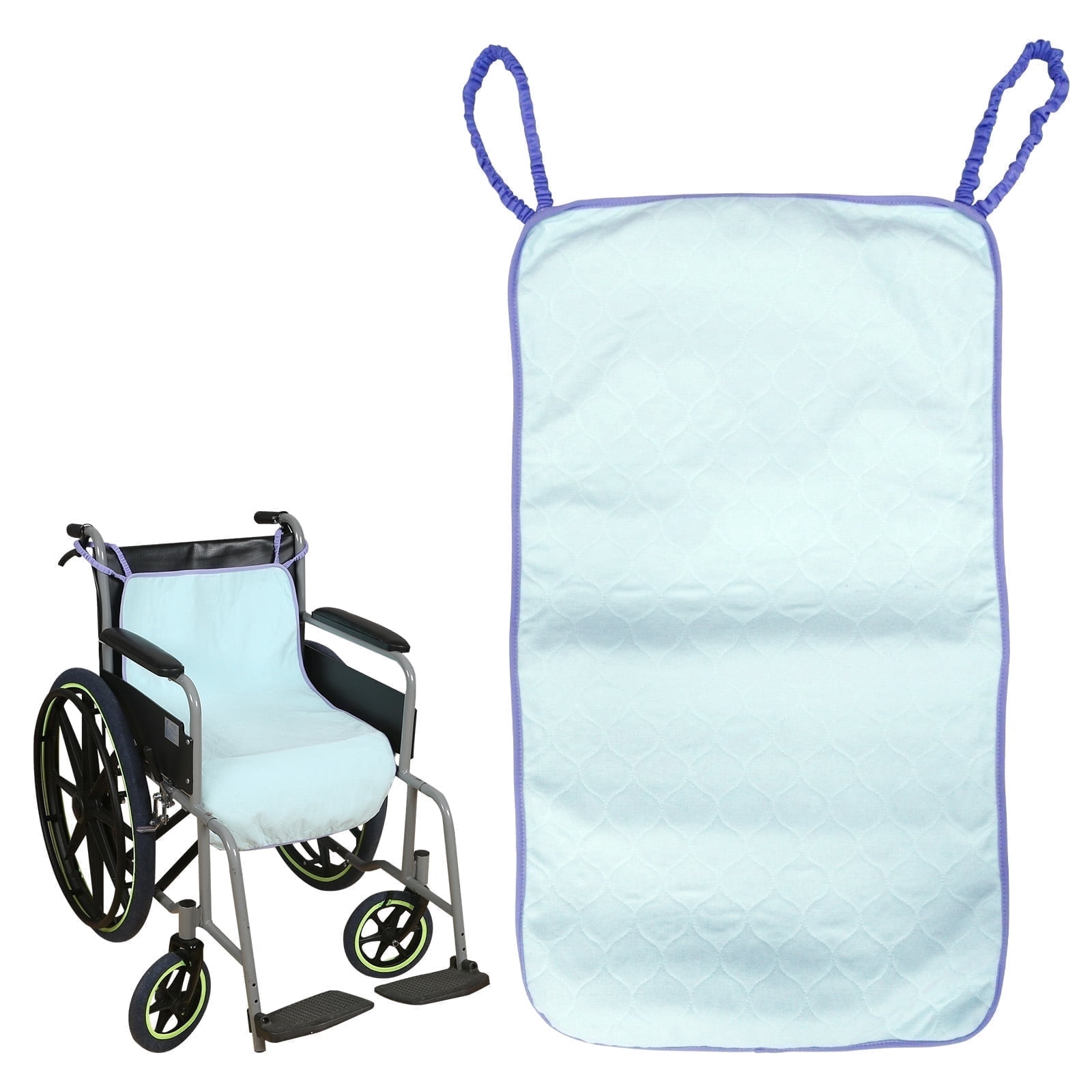 Ehucon Washable Incontinence Pad with Velour Top for Adults and Seniors, Blue Waterproof Wheelchair Protector, 18.9x33.9 Inch