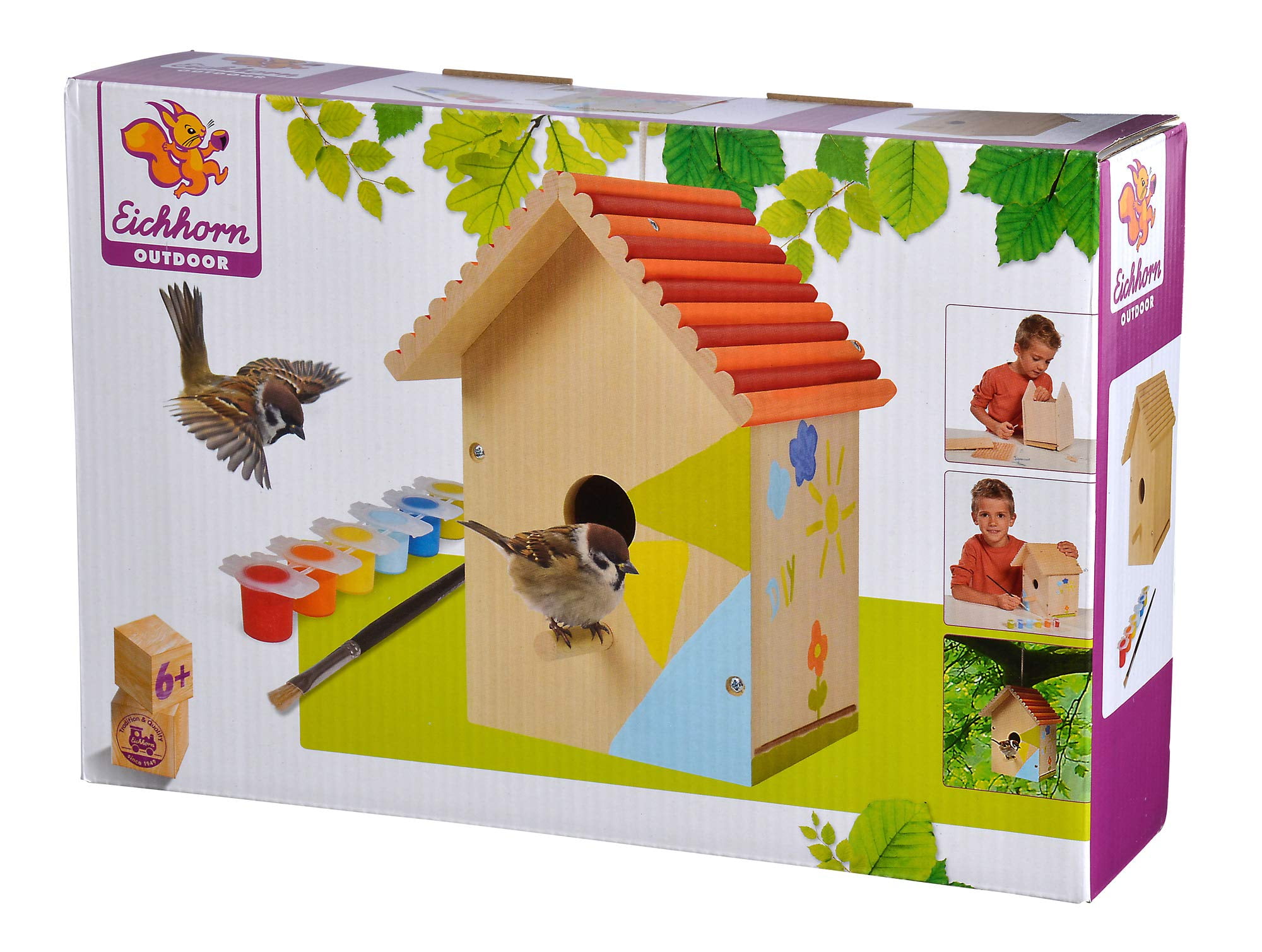 Eichhorn Outdoor 100004581 Wooden Bird House for Assembly and Painting