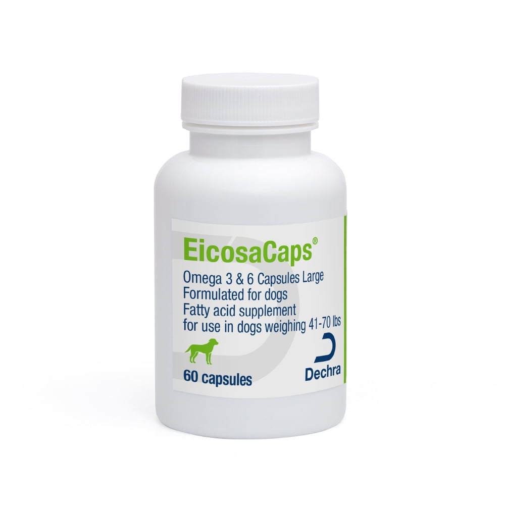EicosaCaps Omega 3 & 6 for Dogs and Cats Under 40 lbs, 60 Capsules