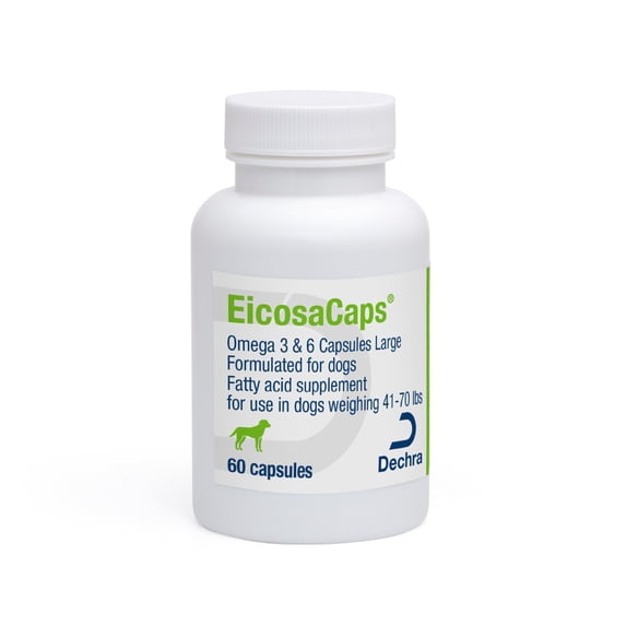 EicosaCaps Omega 3 & 6 for Dogs and Cats Under 40 lbs, 60 Capsules