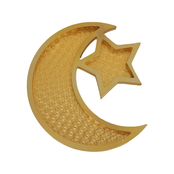 Eid Festival Decoration Ramadans Snacks Plate Moon and Star Dessert Tray for Holiday Table Setting and Gatherings
