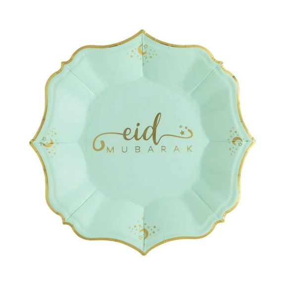 Eid Mint Dessert Plates | Unique Porcelain Inspired Eid Plates