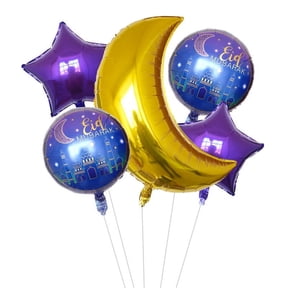 Eid Mubarak Balloon Bouquet Gold Purple Party Decor Set Balloons