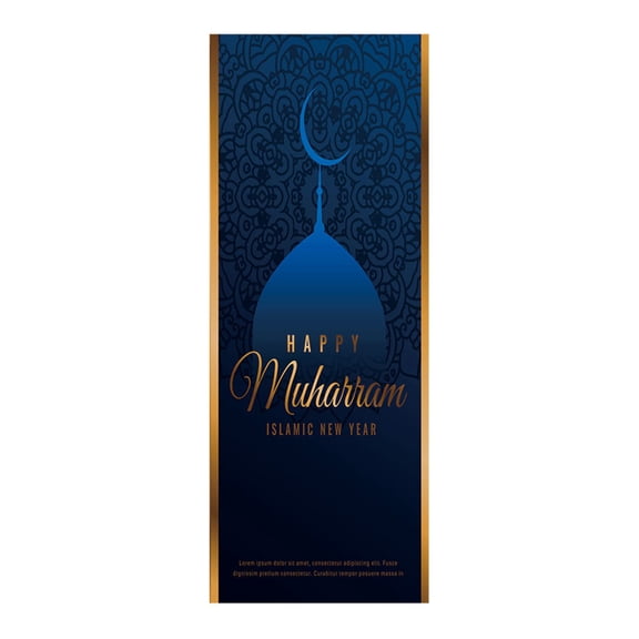 Eid Mubarak Decoration PVC Wallpaper 3D Door Sticker Happy Ramadan Waterproof Wall Decor