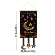 Eid Mubarak Decorations Ramadan Kareem Hanging Door Sign Ramadan Hanging Flag Welcome Wall Banner Eid Al-Fitr Party Supplies