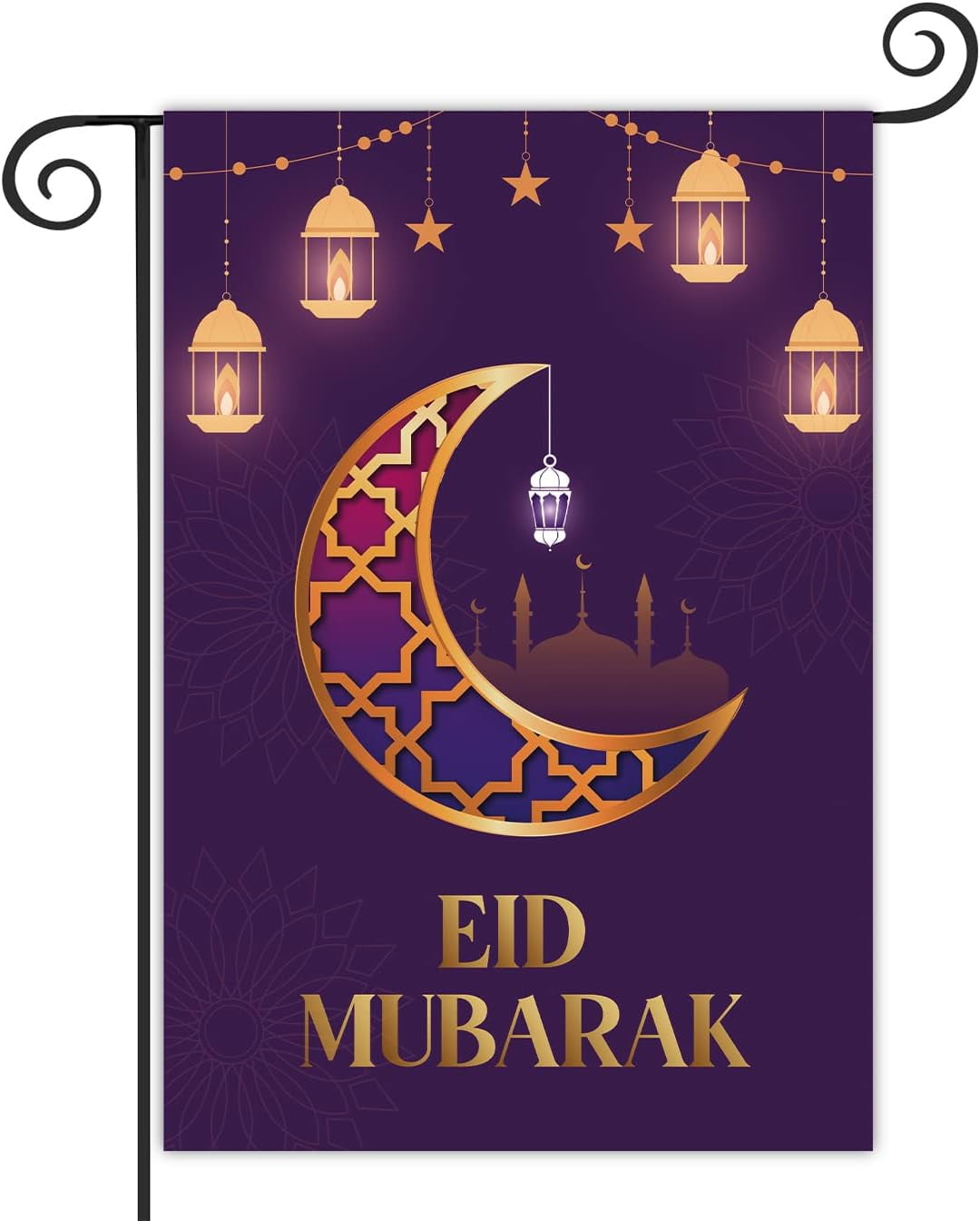 Eid Mubarak Garden Flag,Mubarak House Flag,Islam Lantern Moon Mosque