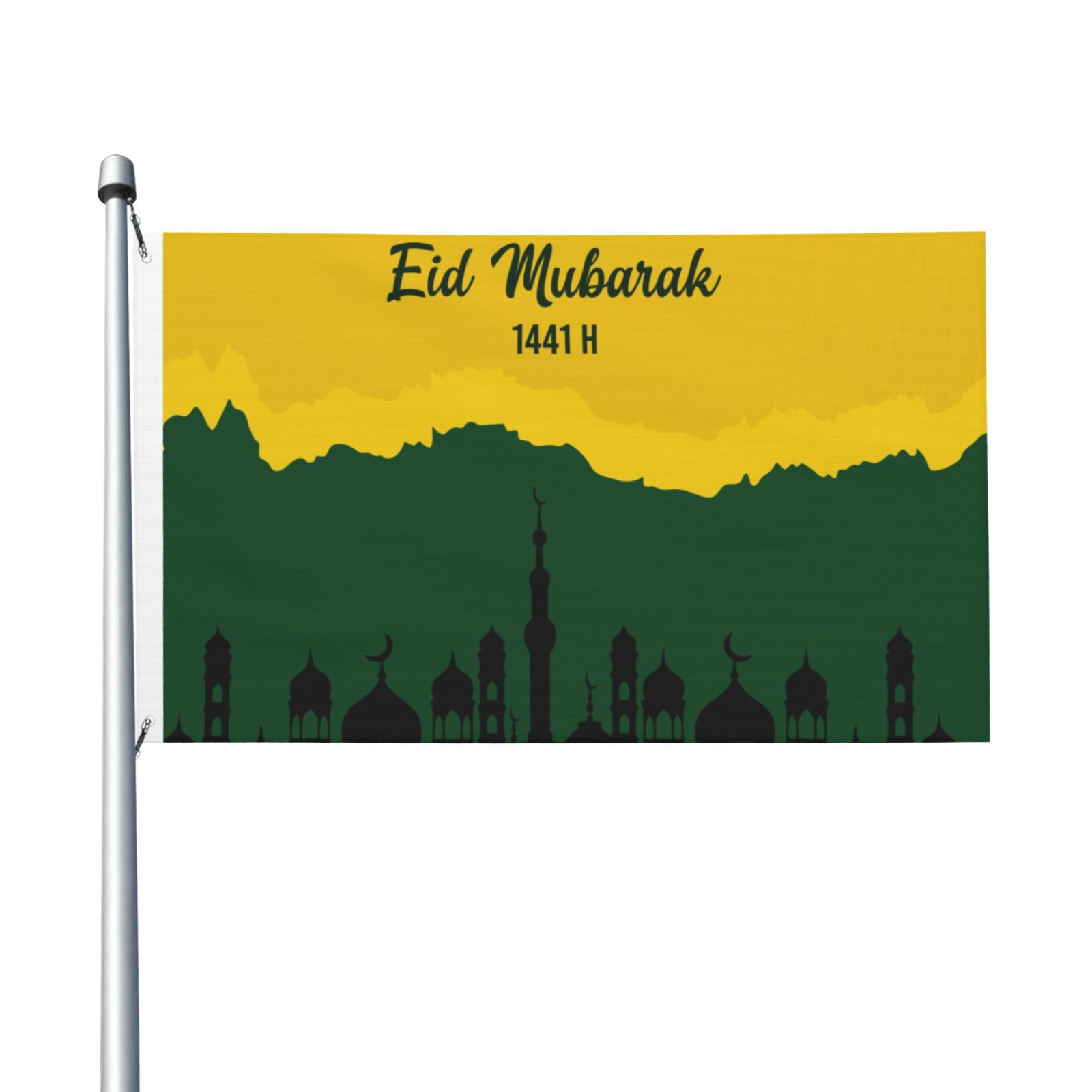Eid Mubarak Garden Flags 3 x 5 Foot Polyester Flag Double Sided Banner