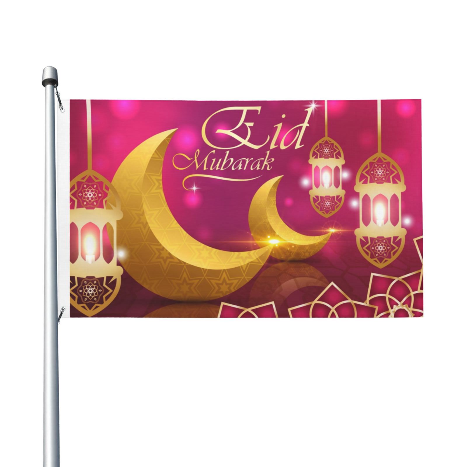 Eid Mubarak Garden Flags 3 x 5 Foot Yard Flags DoubleSided Banner with