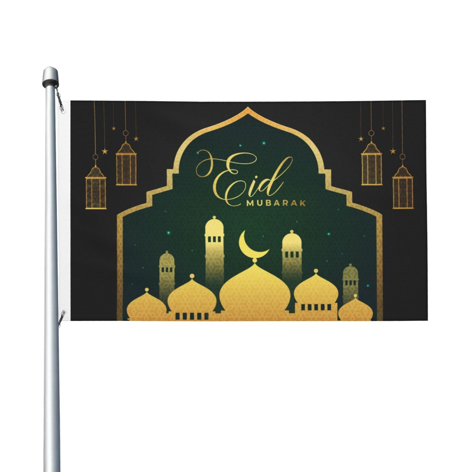 Eid Mubarak Garden Flags 3 x 5 Foot Yard Flags DoubleSided Banner with