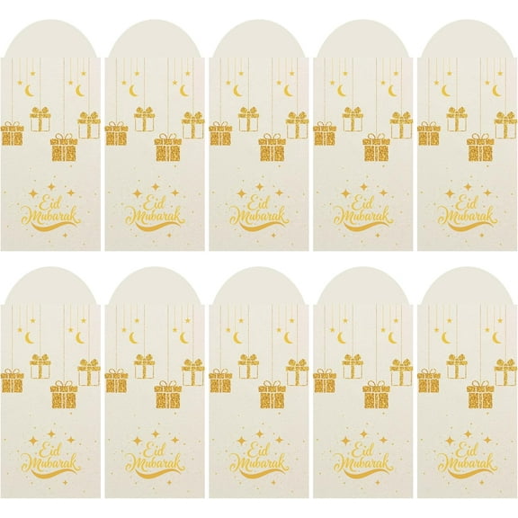 Eid Mubarak Money Envelopes for Cash – Perfect Eid Gifts, Ramadan & Eid Celebrations, Eid Mubarak Card & Cash Envelope (Pack of 10)