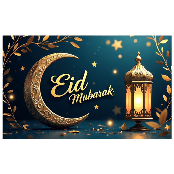 Eid Mubarak Moon Lanterns Stars Backdrop Banner for Eid Celebrations Party Supplies Photography Props Home Decoration Festive Atmosphere Decor
