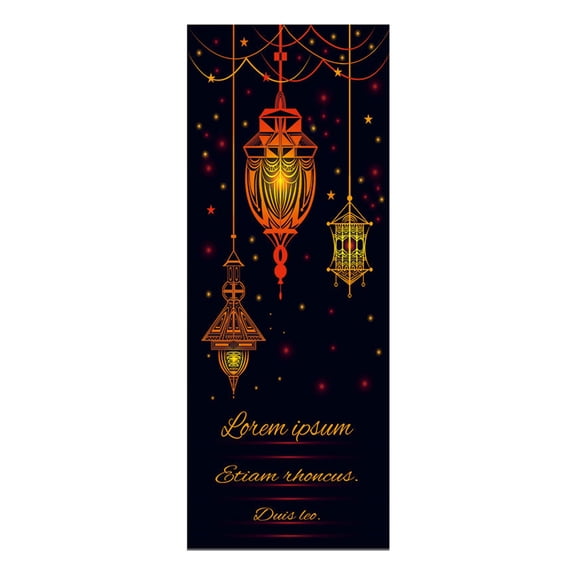 Eid Mubarak Ramadan Decoration PVC Wallpaper 3D Door Sticker Lantern Waterproof Adhesive Wall