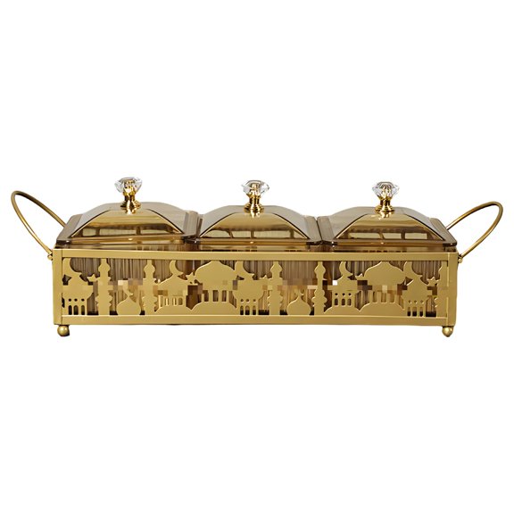 Eid Mubaraks Dessert Tray, Ramadan Serving Tray, Iron Snacks Serving Dish, Muslims Holiday Desktop Decoration