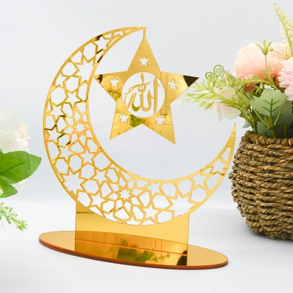 Eid Ramadan Moon Ornament Decor for Home Office Decoration Centrepiece ,