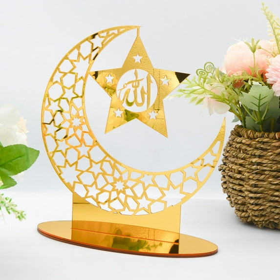 Eid Ramadan Moon Ornament Decor for Home Office Decoration Centrepiece ,